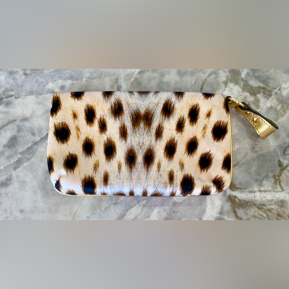 Roberto Cavalli Leopard Print Pochette Clutch Bag With Snake Bracelet - Picture 3 of 7